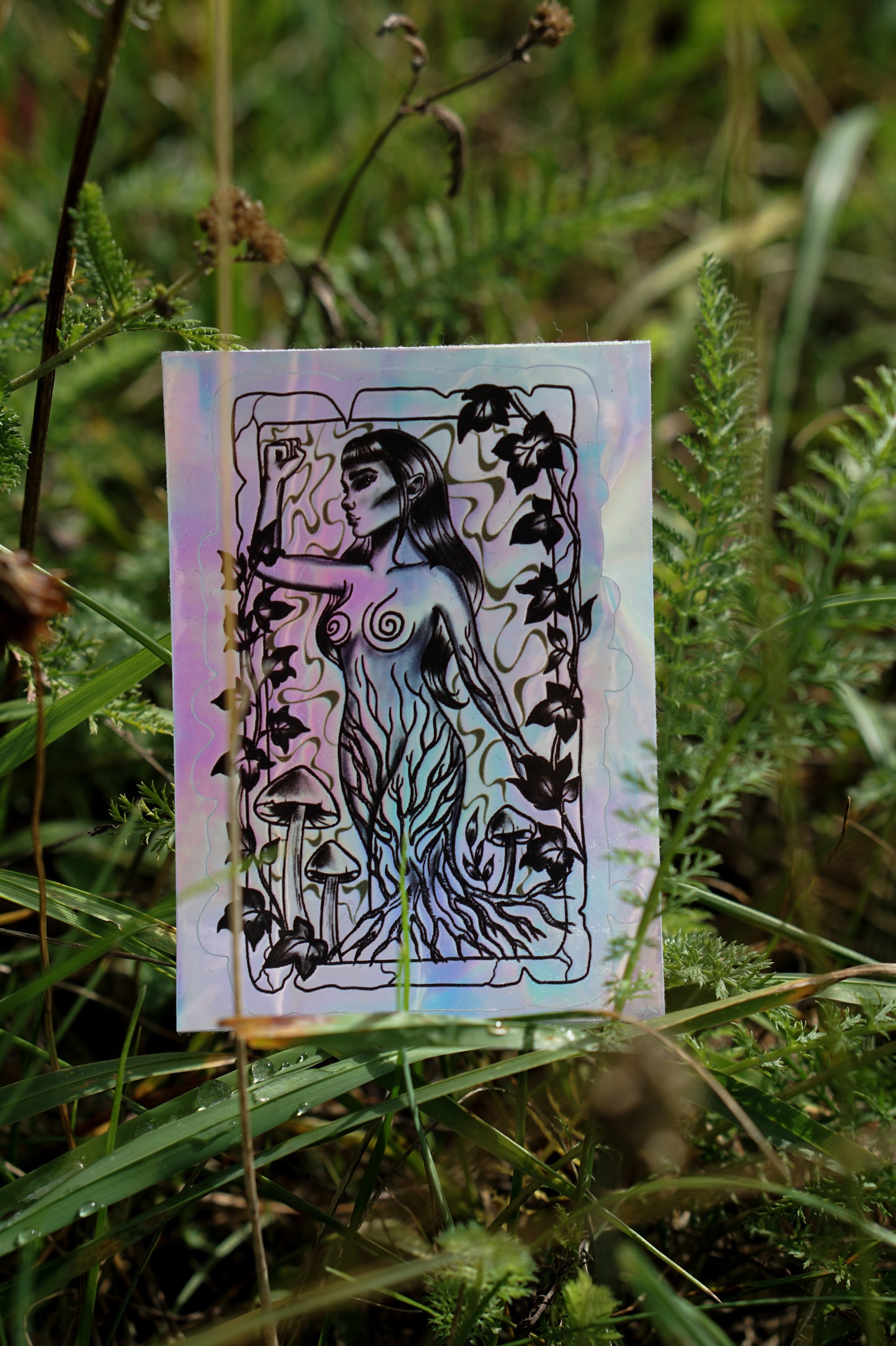 Holografischer „Nature Feminism“ Aufkleber