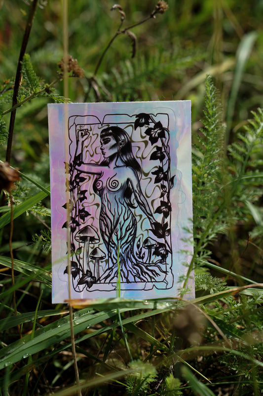 Holografischer „Nature Feminism“ Aufkleber